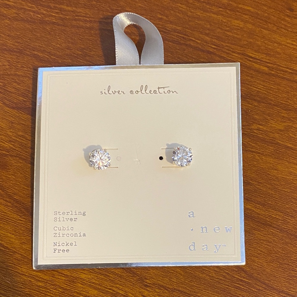 A New Day Sterling Silver Zirconia Earrings